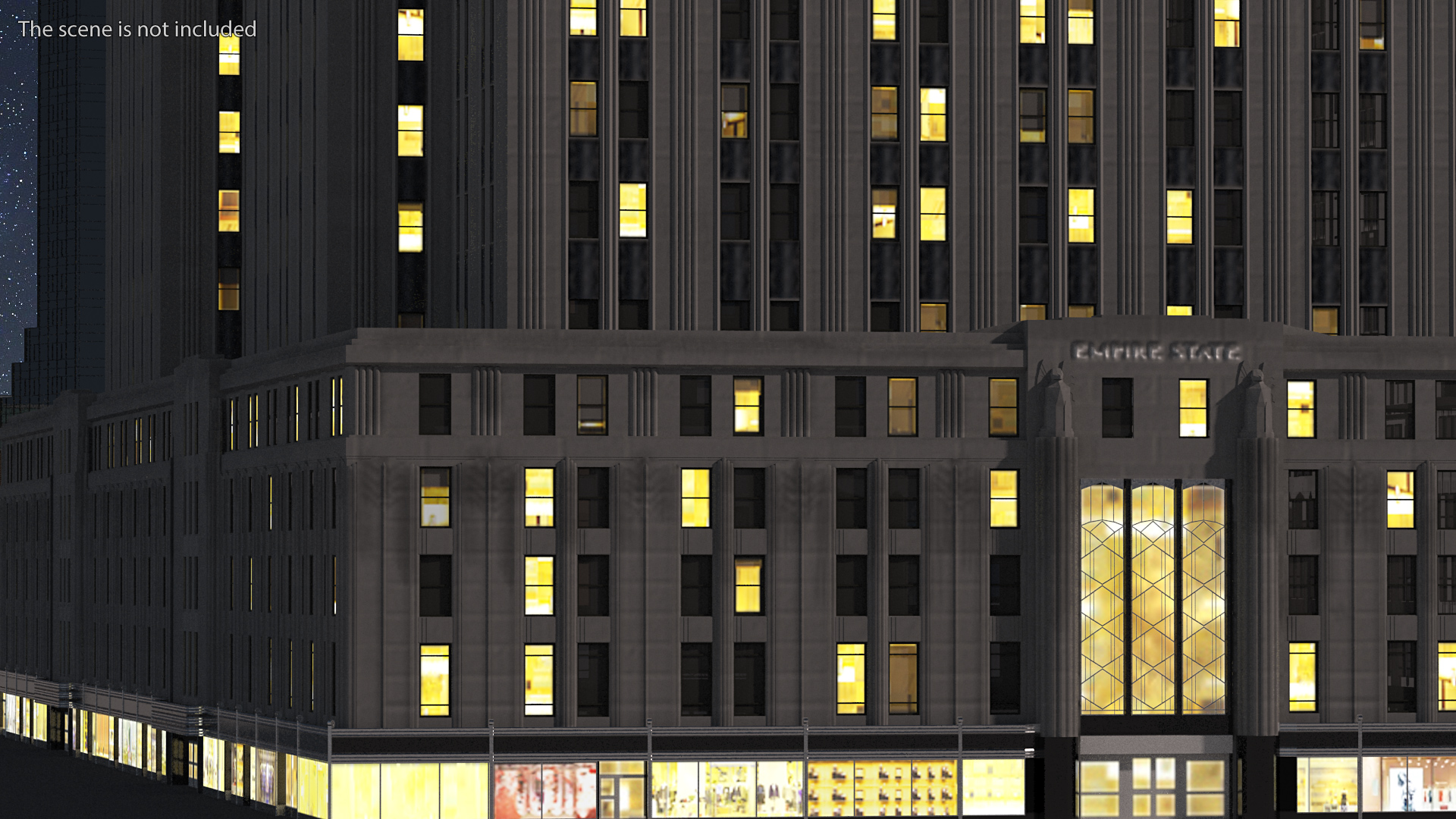 3D model Old Skyscraper Night Glow