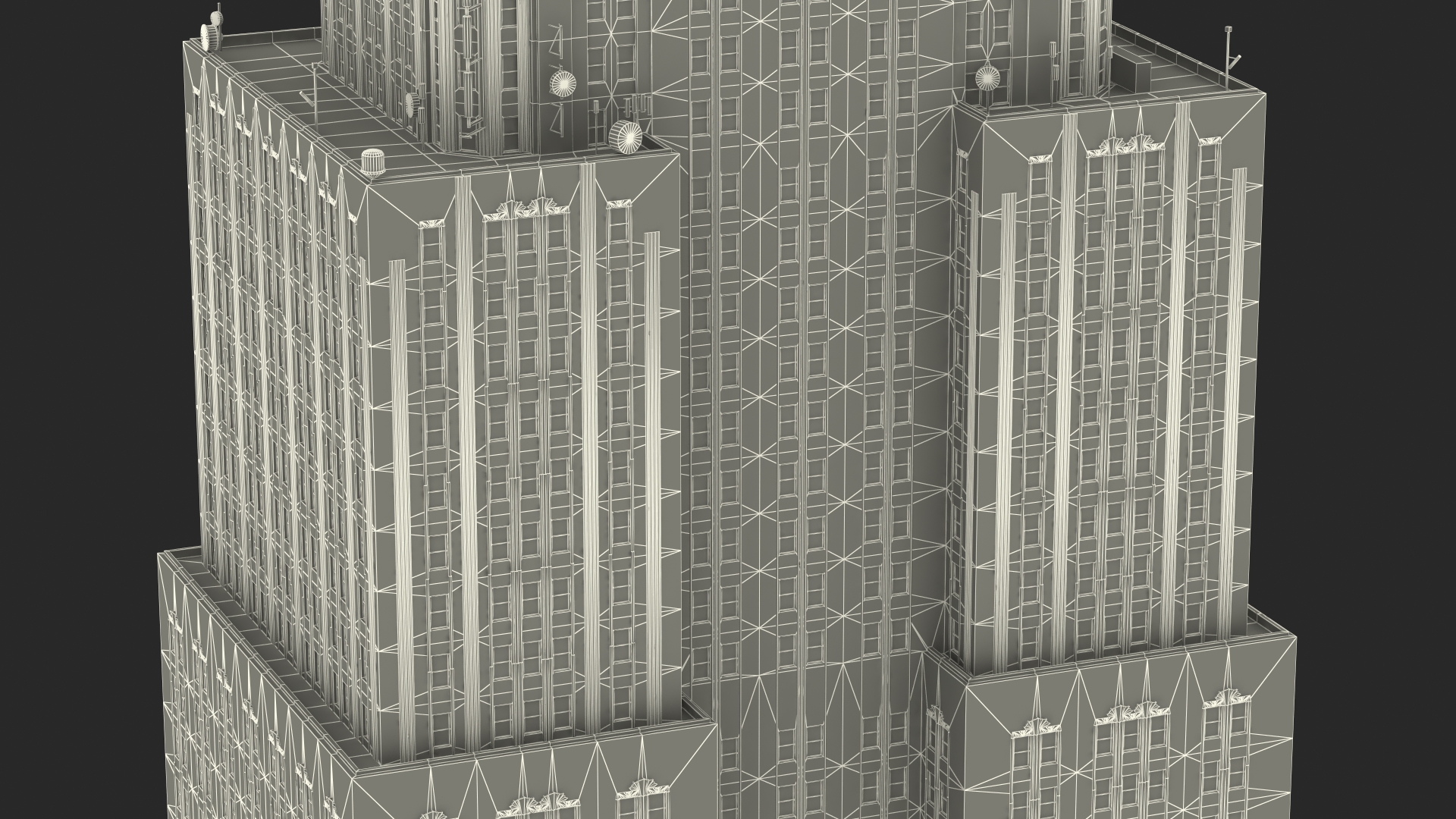 3D model Old Skyscraper Night Glow