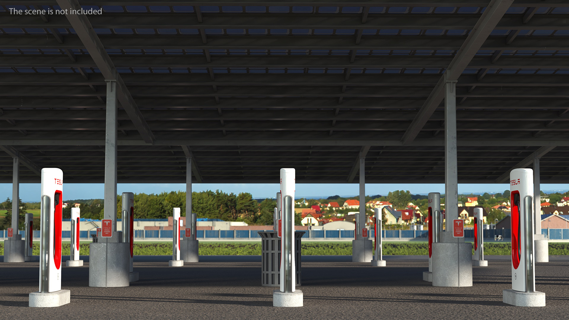 3D Tesla Supercharger Station