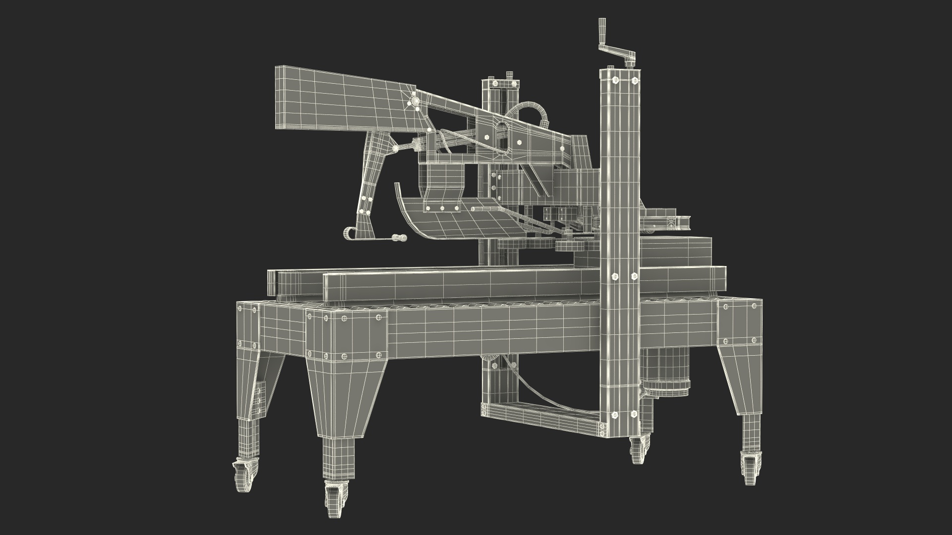 Carton Box Packing Machine Blue Rigged for Maya 3D