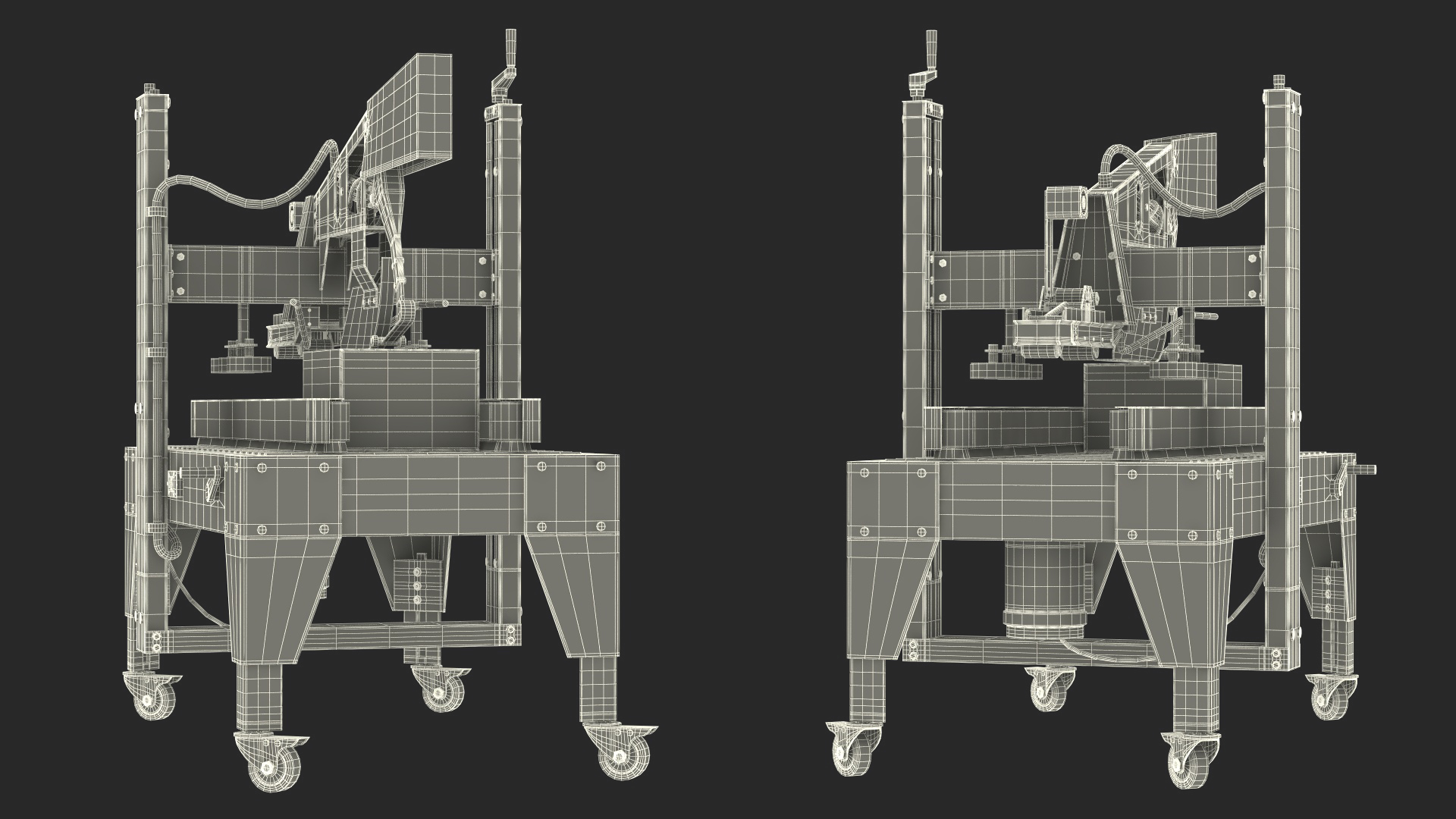 Carton Box Packing Machine Blue Rigged for Maya 3D