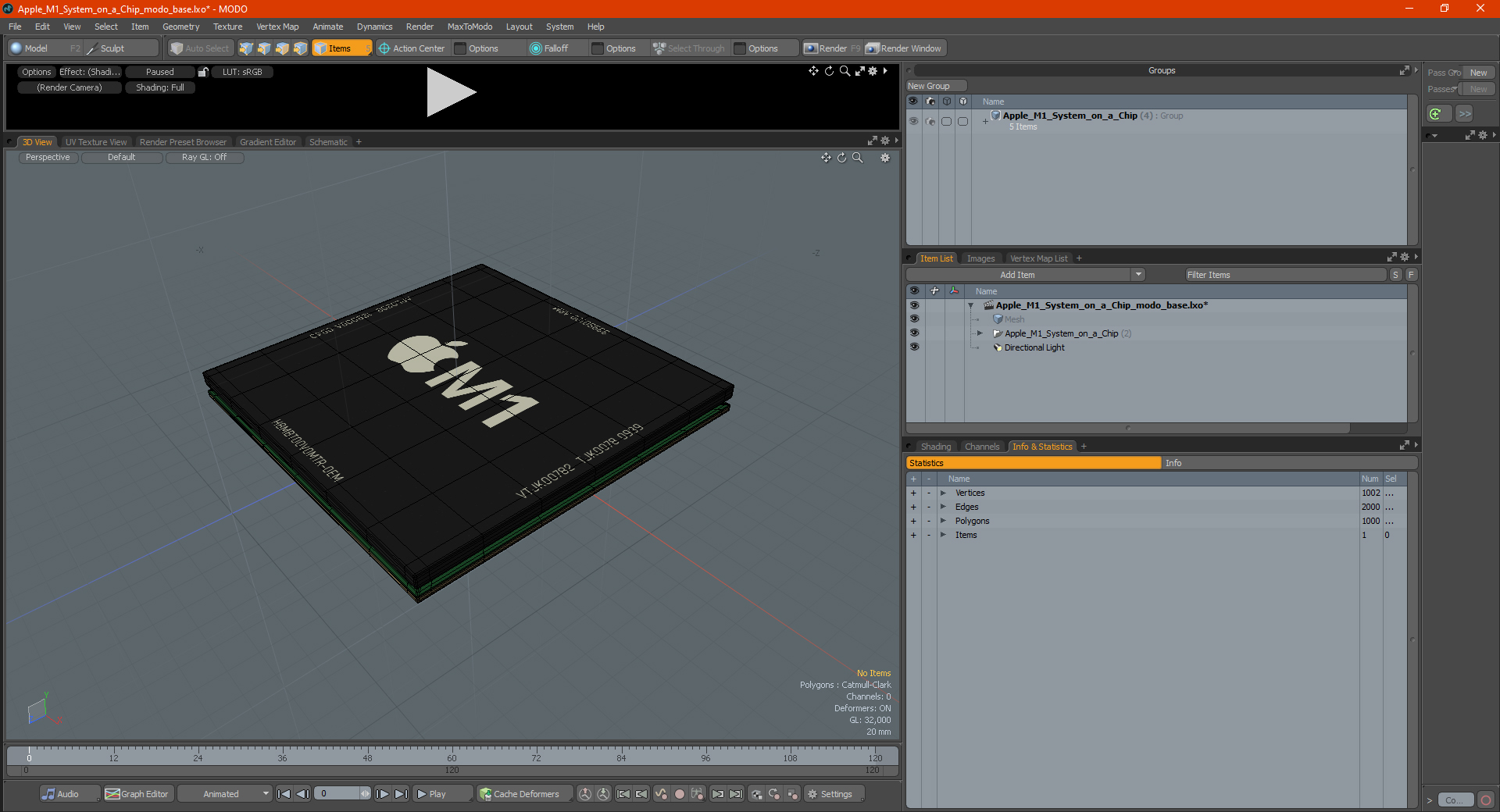 3D model Apple M1 System on a Chip