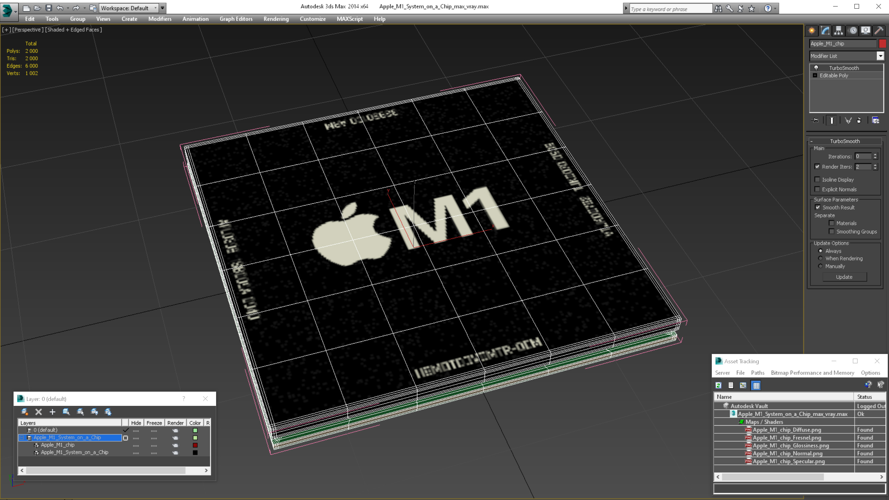 3D model Apple M1 System on a Chip