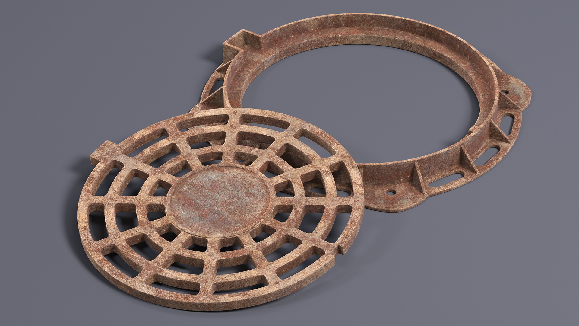 Rusty Stormwater Street Drain 3D model