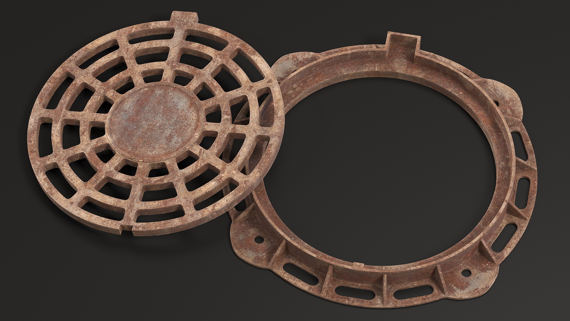 Rusty Stormwater Street Drain 3D model