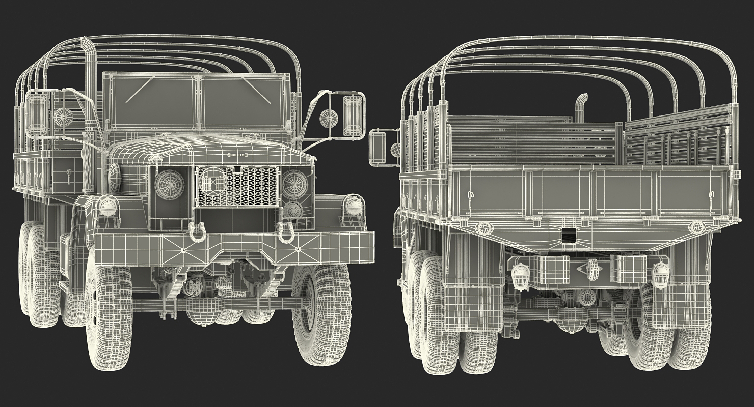 3D model US Army Cargo Truck M35 Rigged