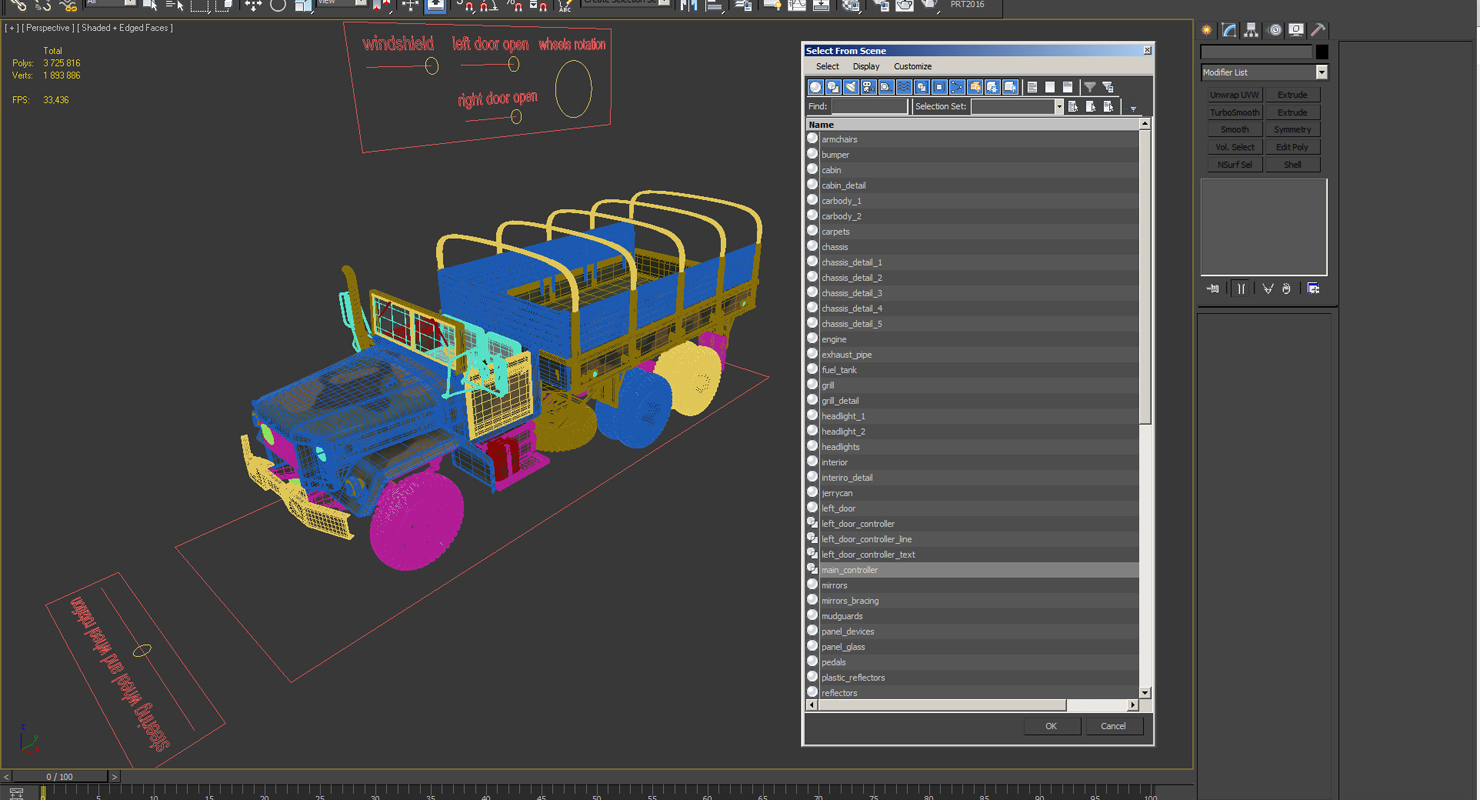 3D model US Army Cargo Truck M35 Rigged