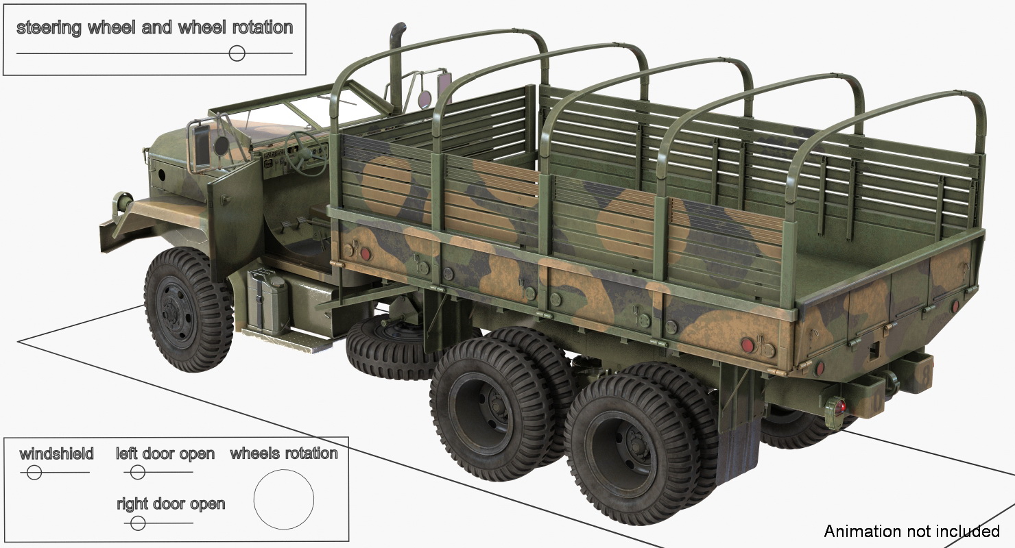 3D model US Army Cargo Truck M35 Rigged