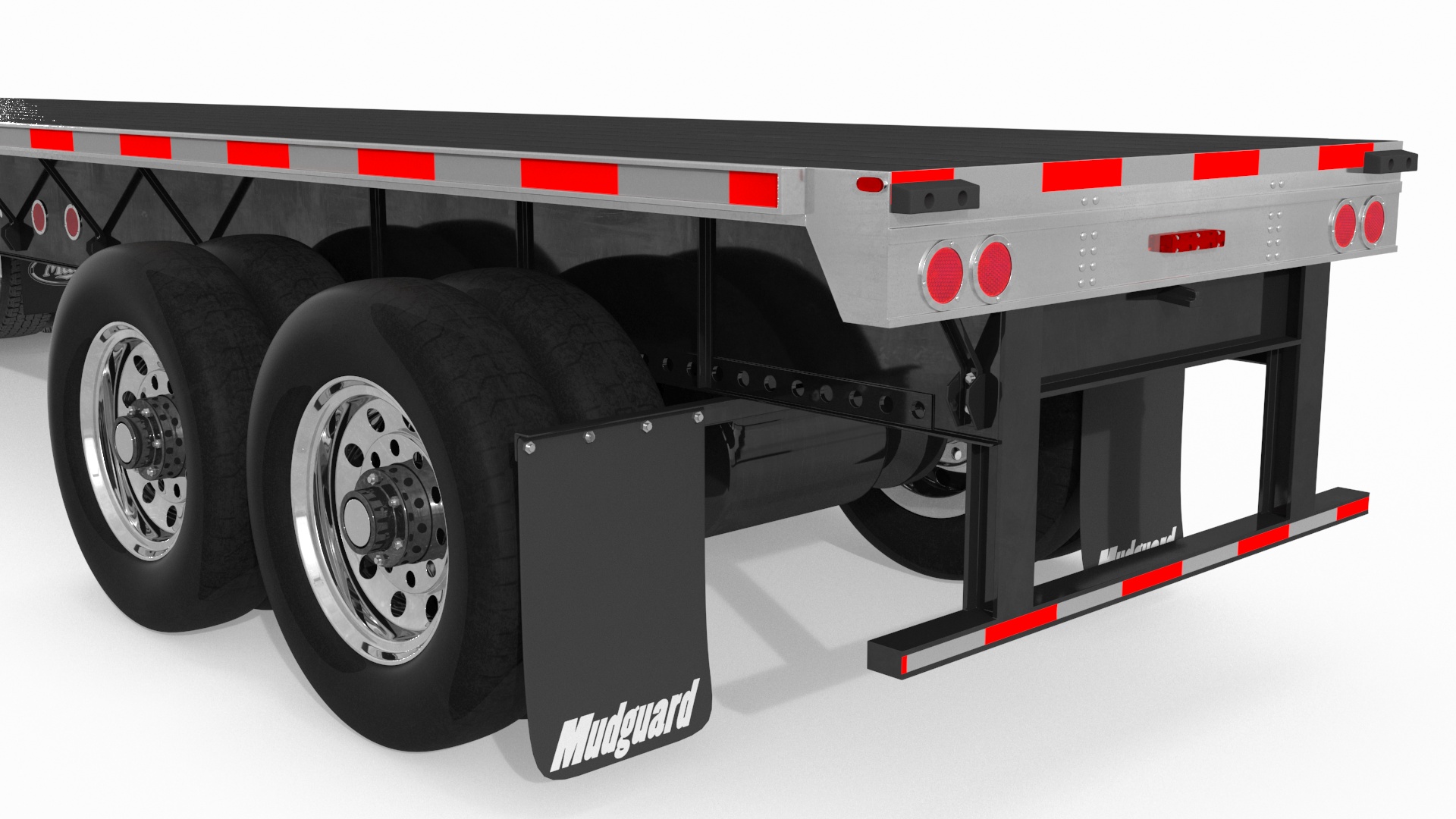 Mack CHU613 Truck with Aluminum Flatbed Trailer 3D