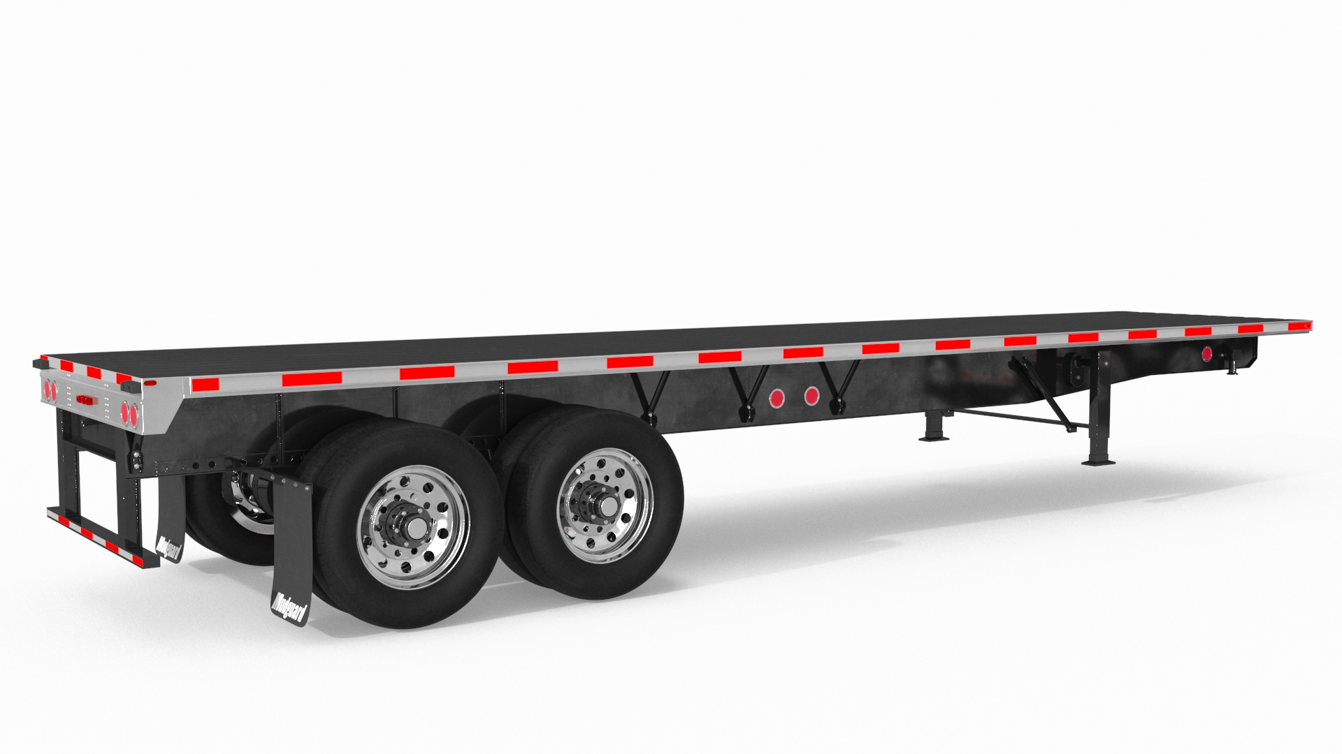 Mack CHU613 Truck with Aluminum Flatbed Trailer 3D