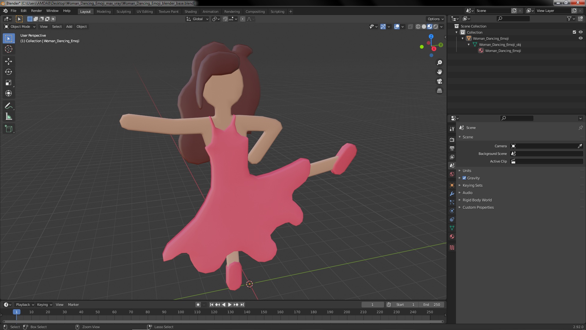 Woman Dancing Emoji 3D model