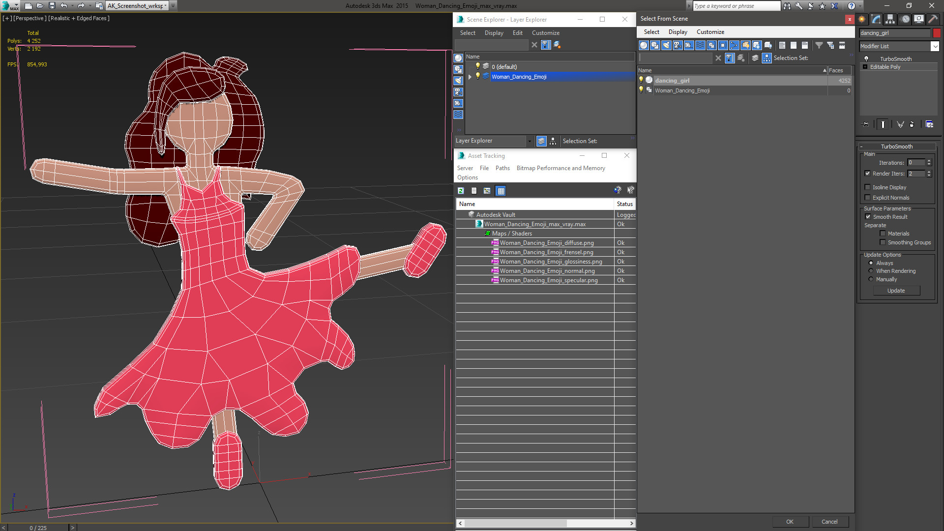 Woman Dancing Emoji 3D model