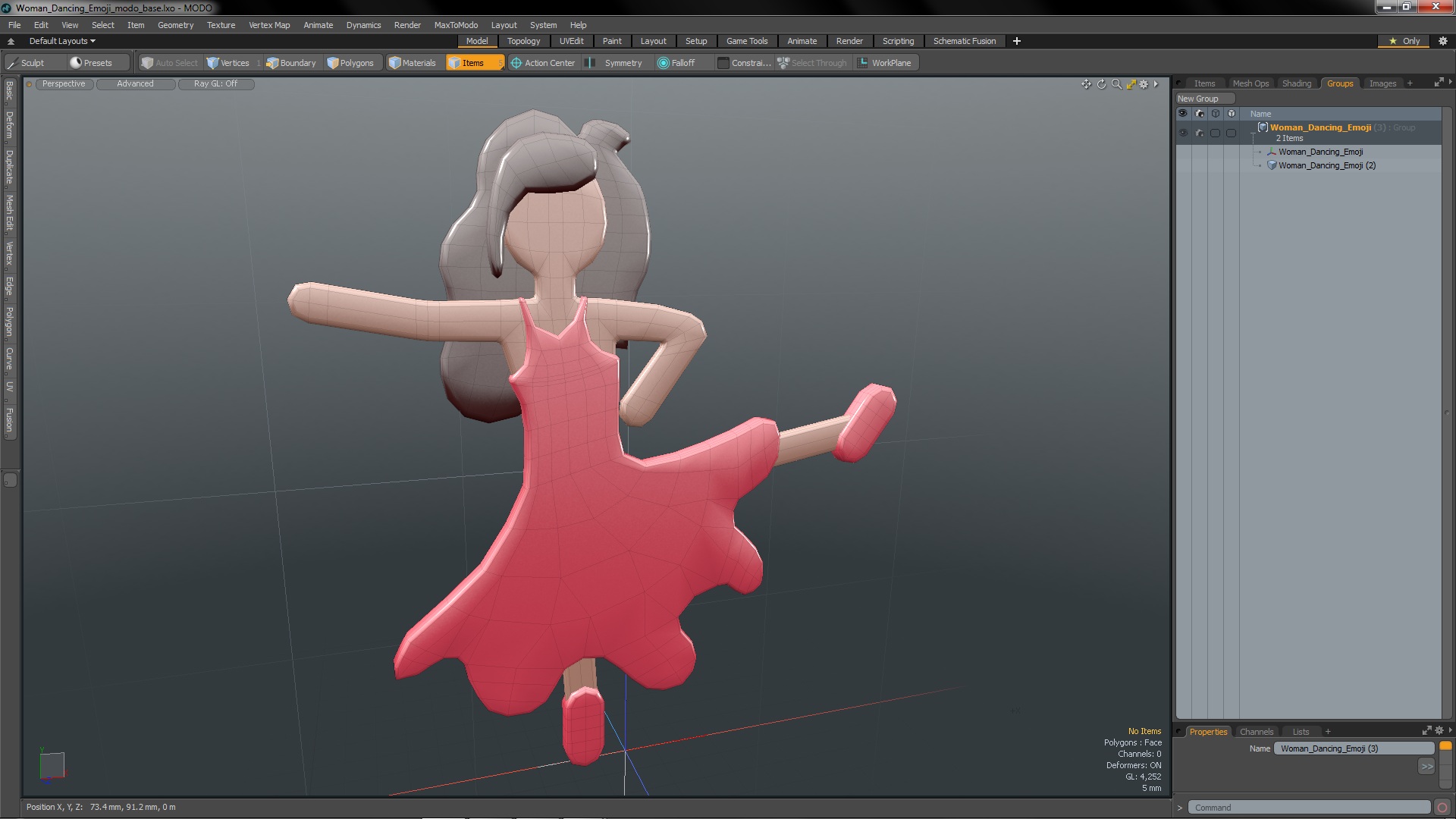 Woman Dancing Emoji 3D model