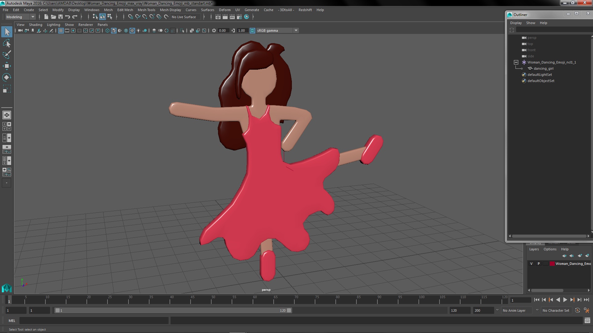 Woman Dancing Emoji 3D model