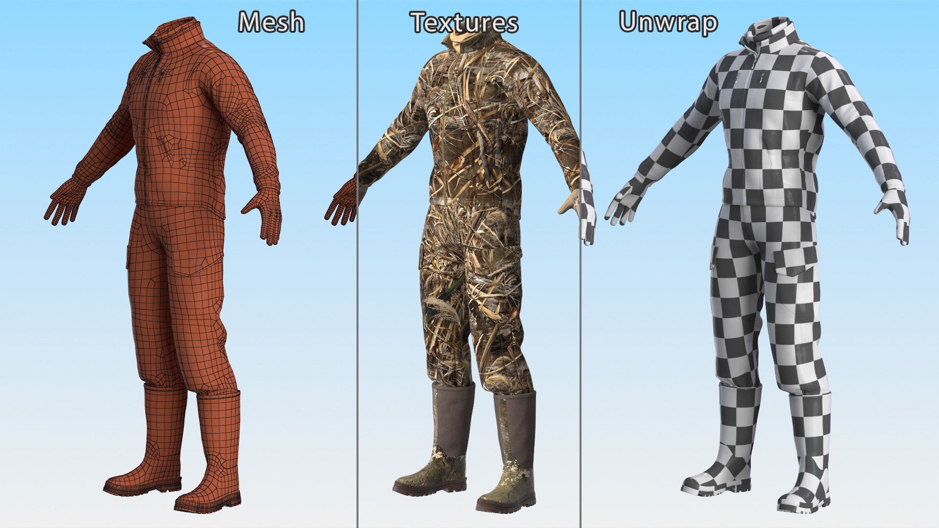 Suit for Duck Hunting Grass Camo 3D