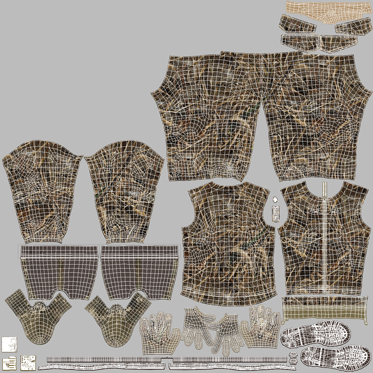 Suit for Duck Hunting Grass Camo 3D