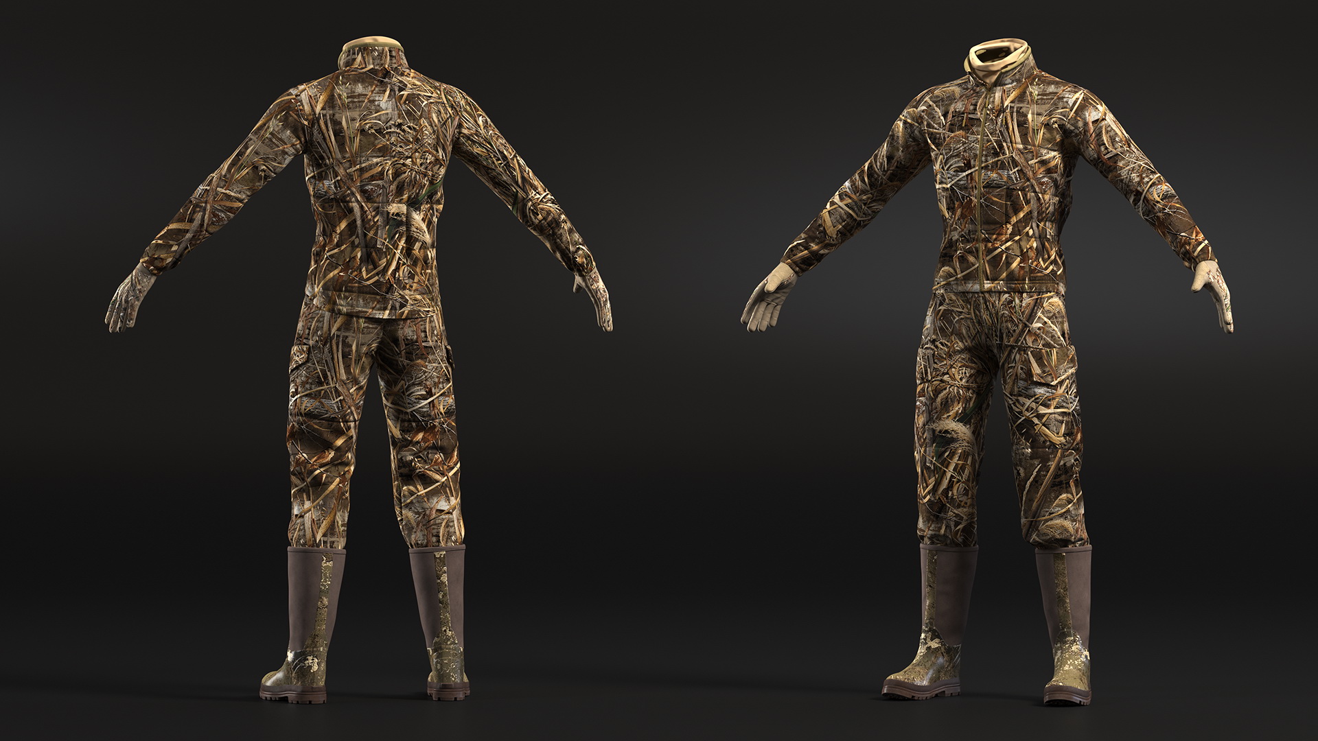 Suit for Duck Hunting Grass Camo 3D