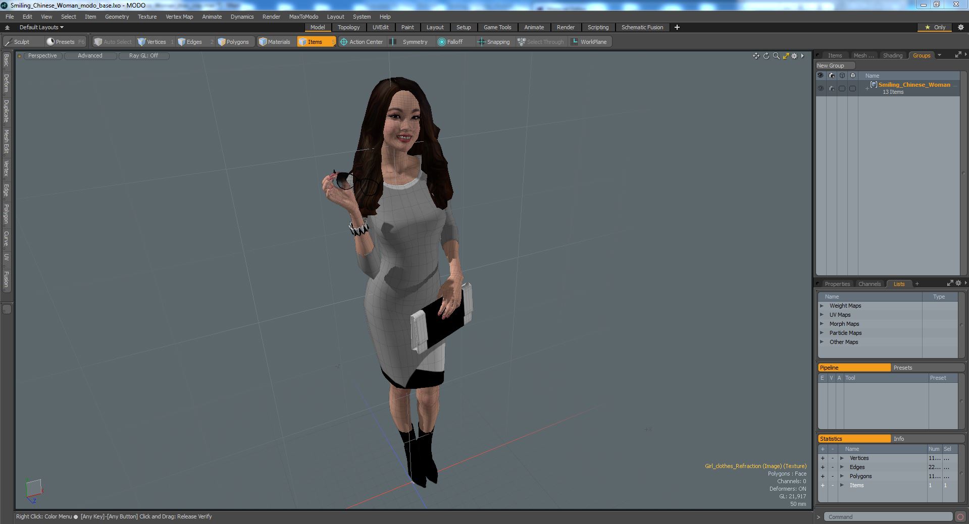 3D Smiling Chinese Woman