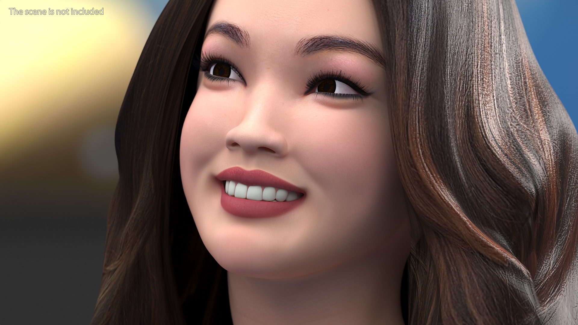 3D Smiling Chinese Woman