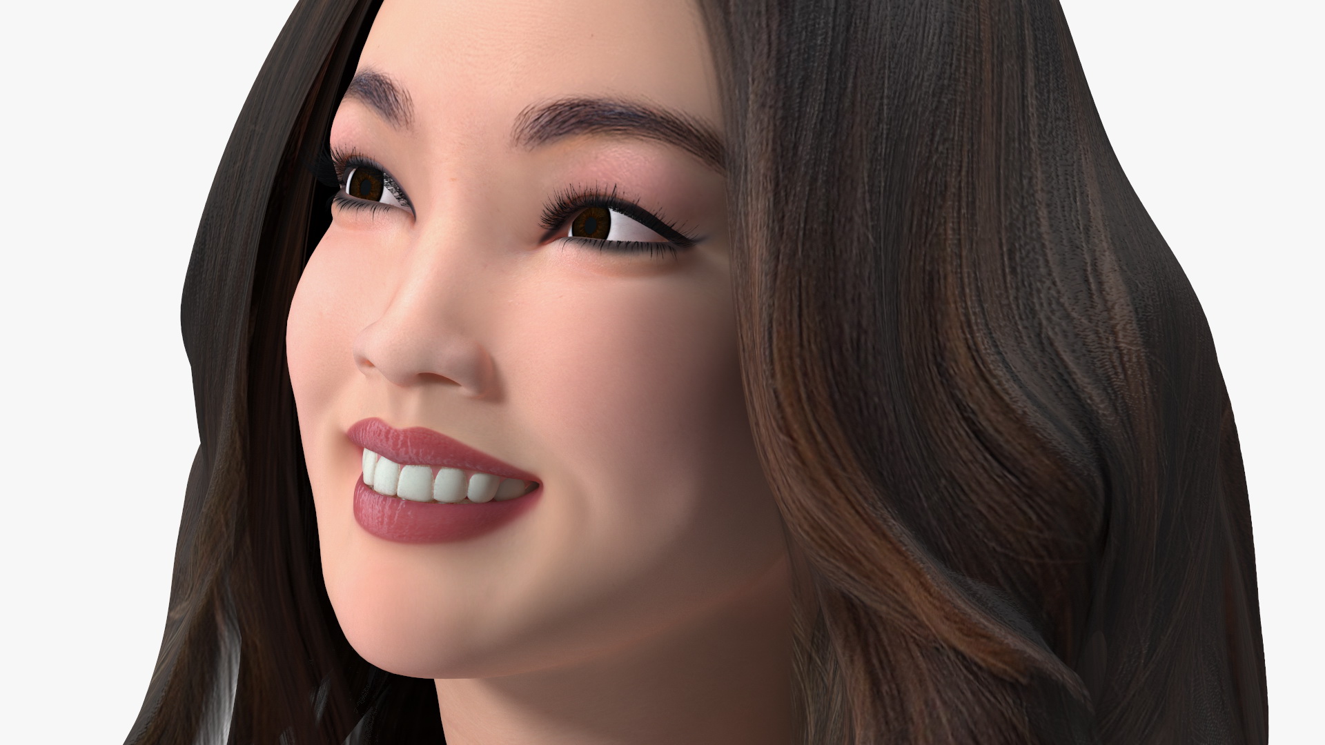 3D Smiling Chinese Woman