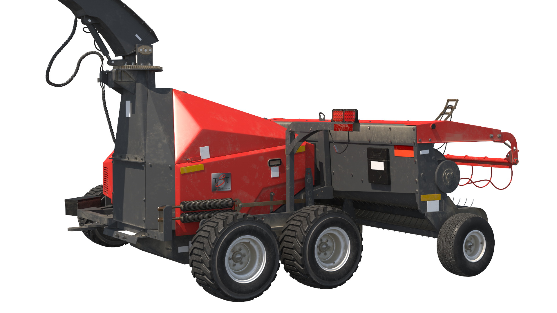 Tractor with Forage Harvester with Dump Trailer 3D