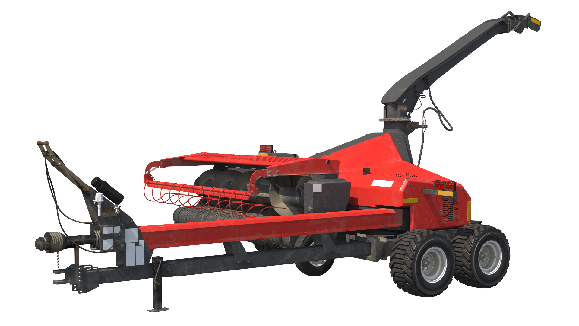 Tractor with Forage Harvester with Dump Trailer 3D