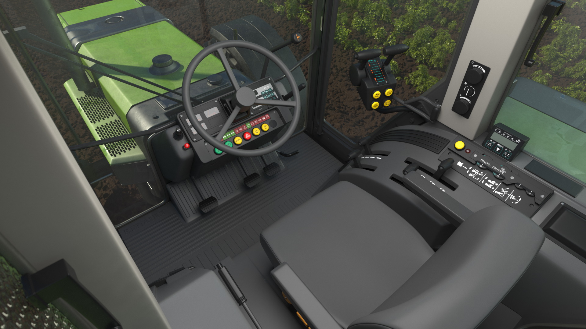 Tractor with Forage Harvester with Dump Trailer 3D