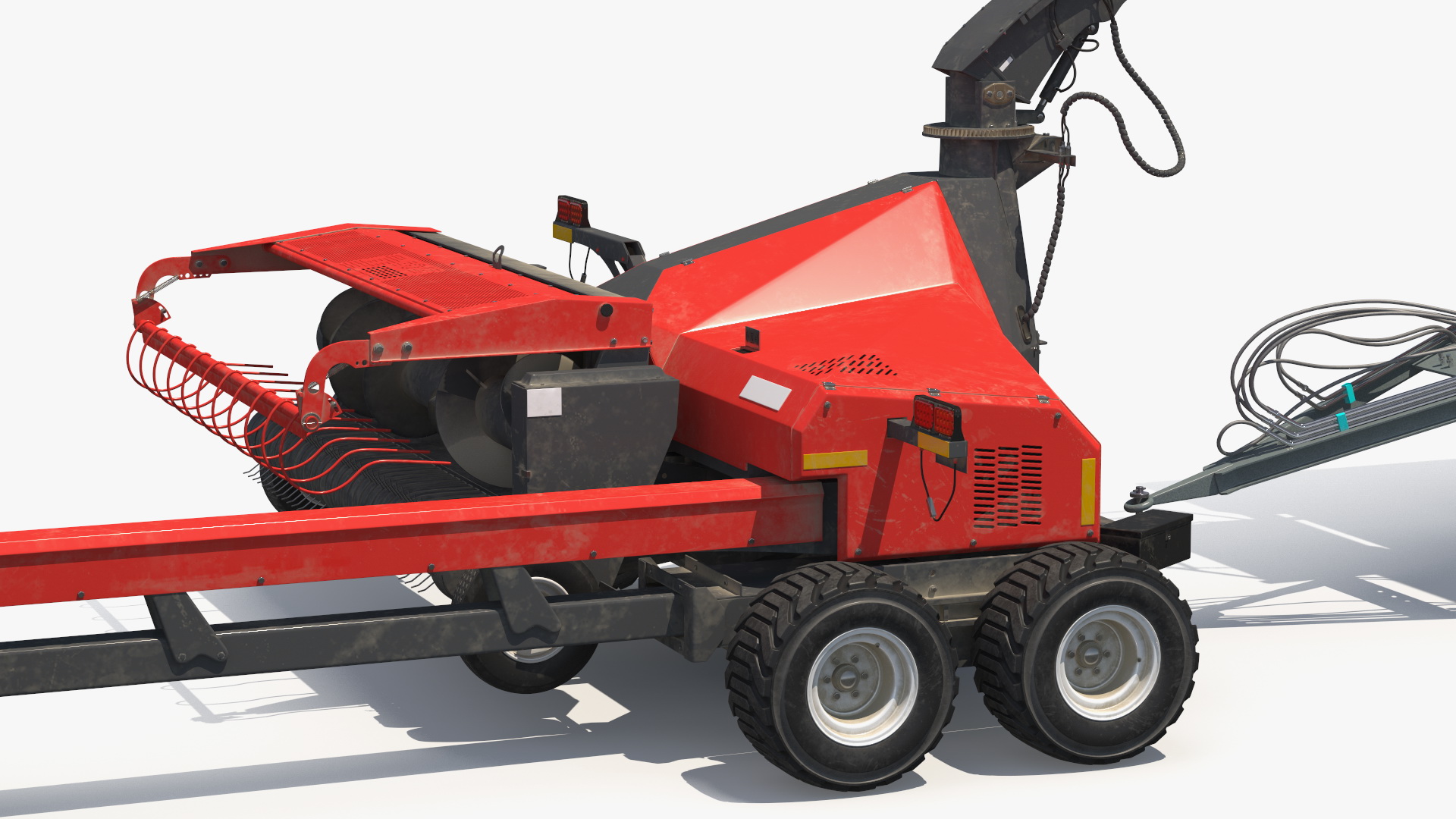 Tractor with Forage Harvester with Dump Trailer 3D