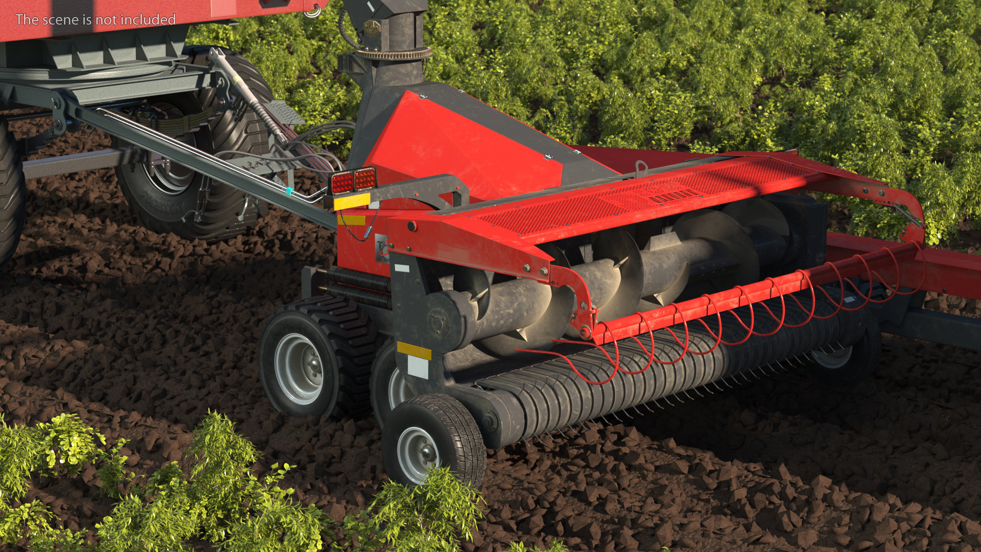 Tractor with Forage Harvester with Dump Trailer 3D