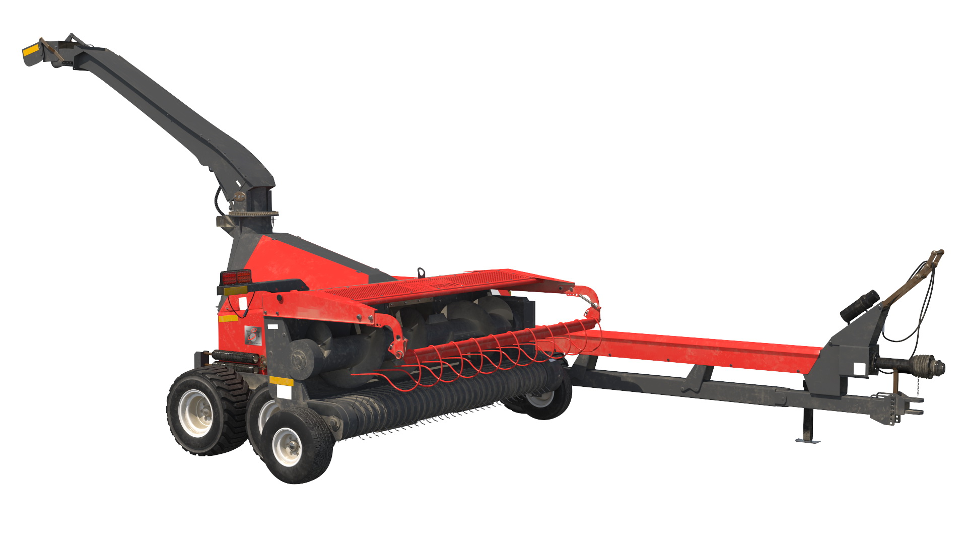 Tractor with Forage Harvester with Dump Trailer 3D