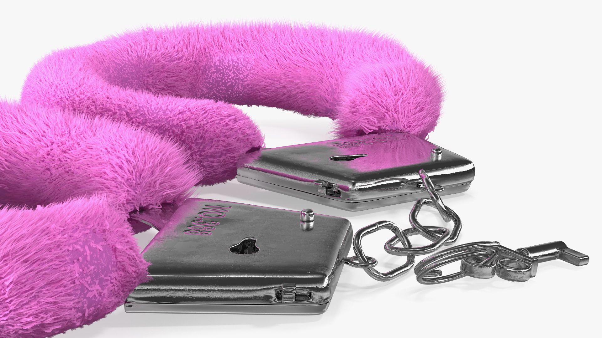 Fuzzy Pink Handcuffs Fur 3D model