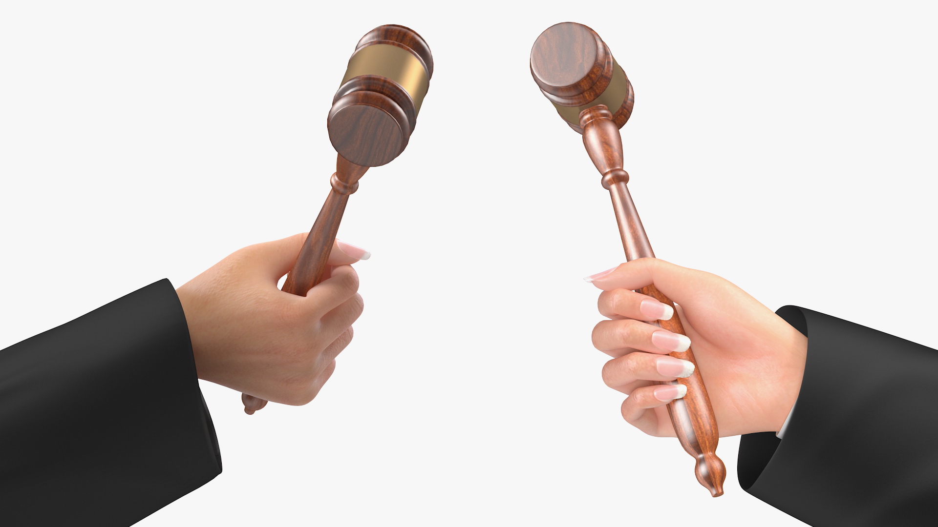 3D Female Magistrate Holding Gavel