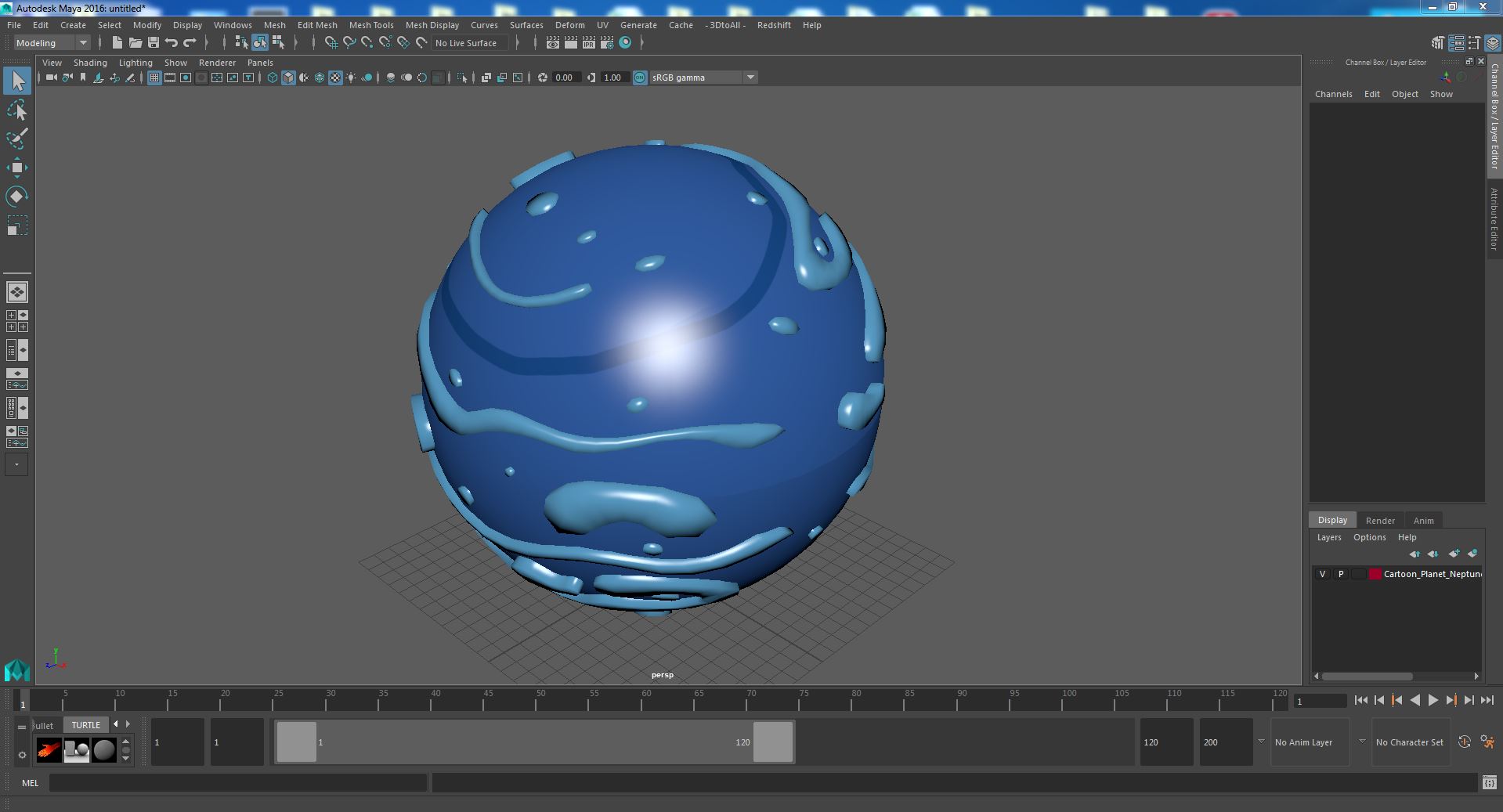 Cartoon Planet Neptune 3D