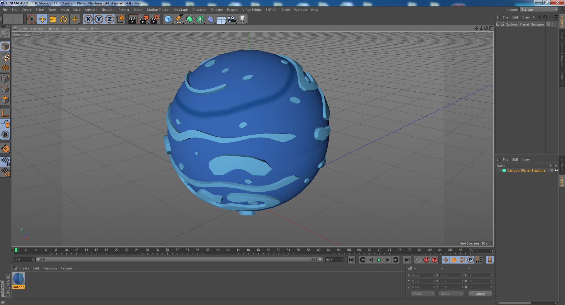 Cartoon Planet Neptune 3D