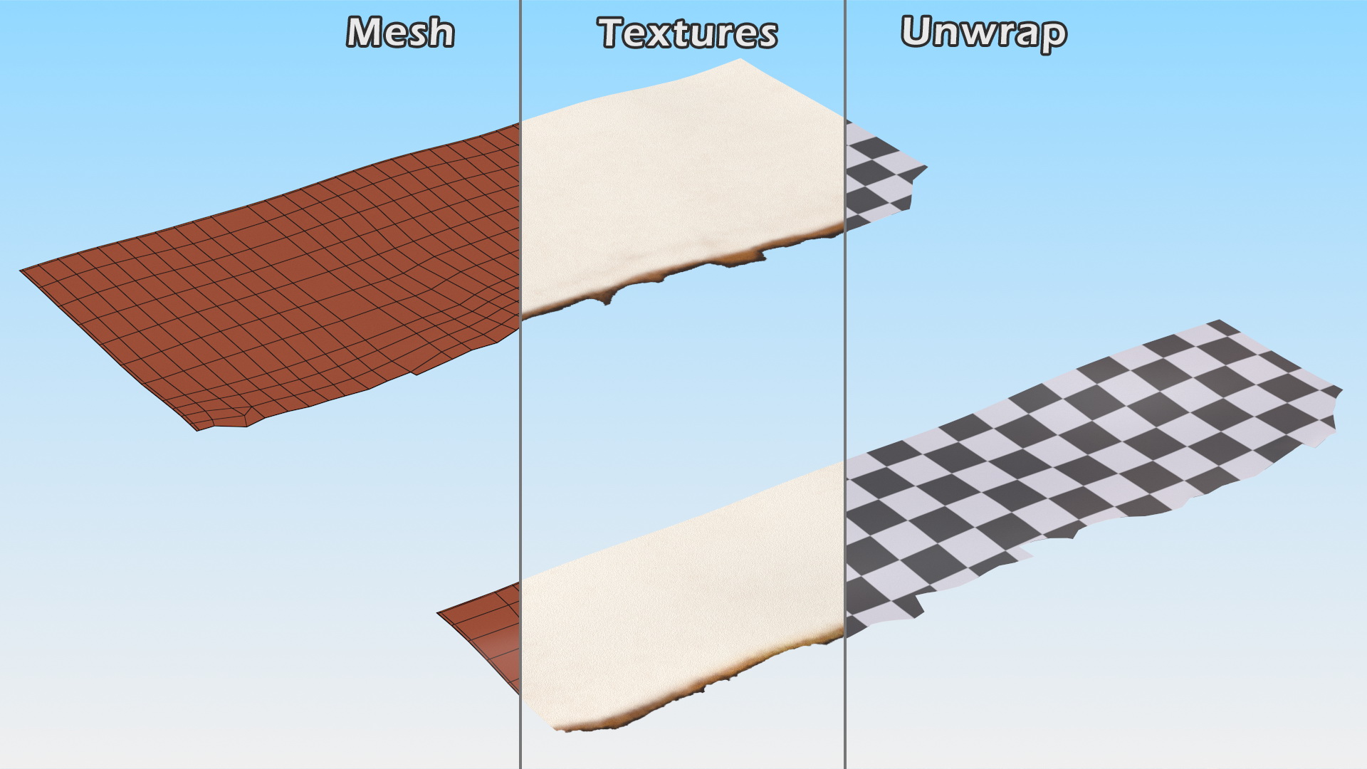 3D model Sheet of Paper with Burnt Edge