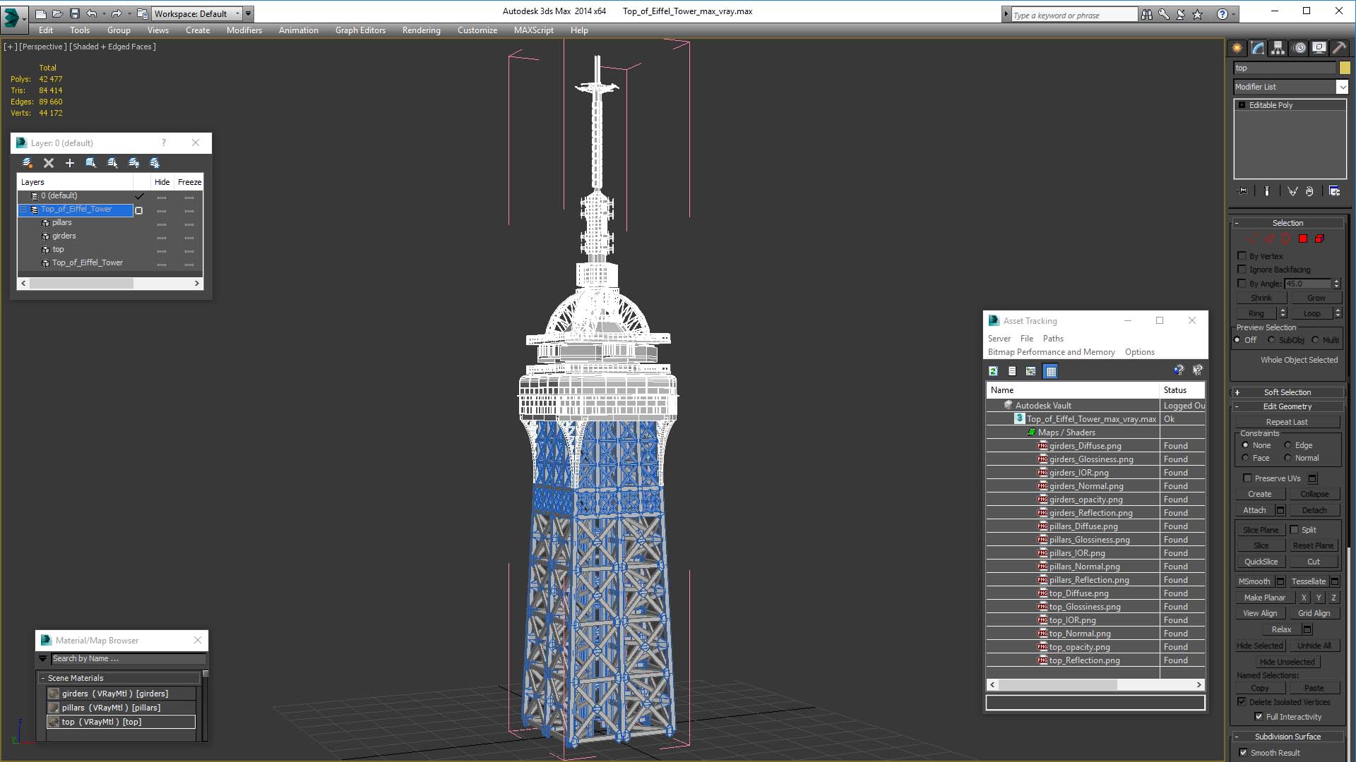 Top of Eiffel Tower 3D model