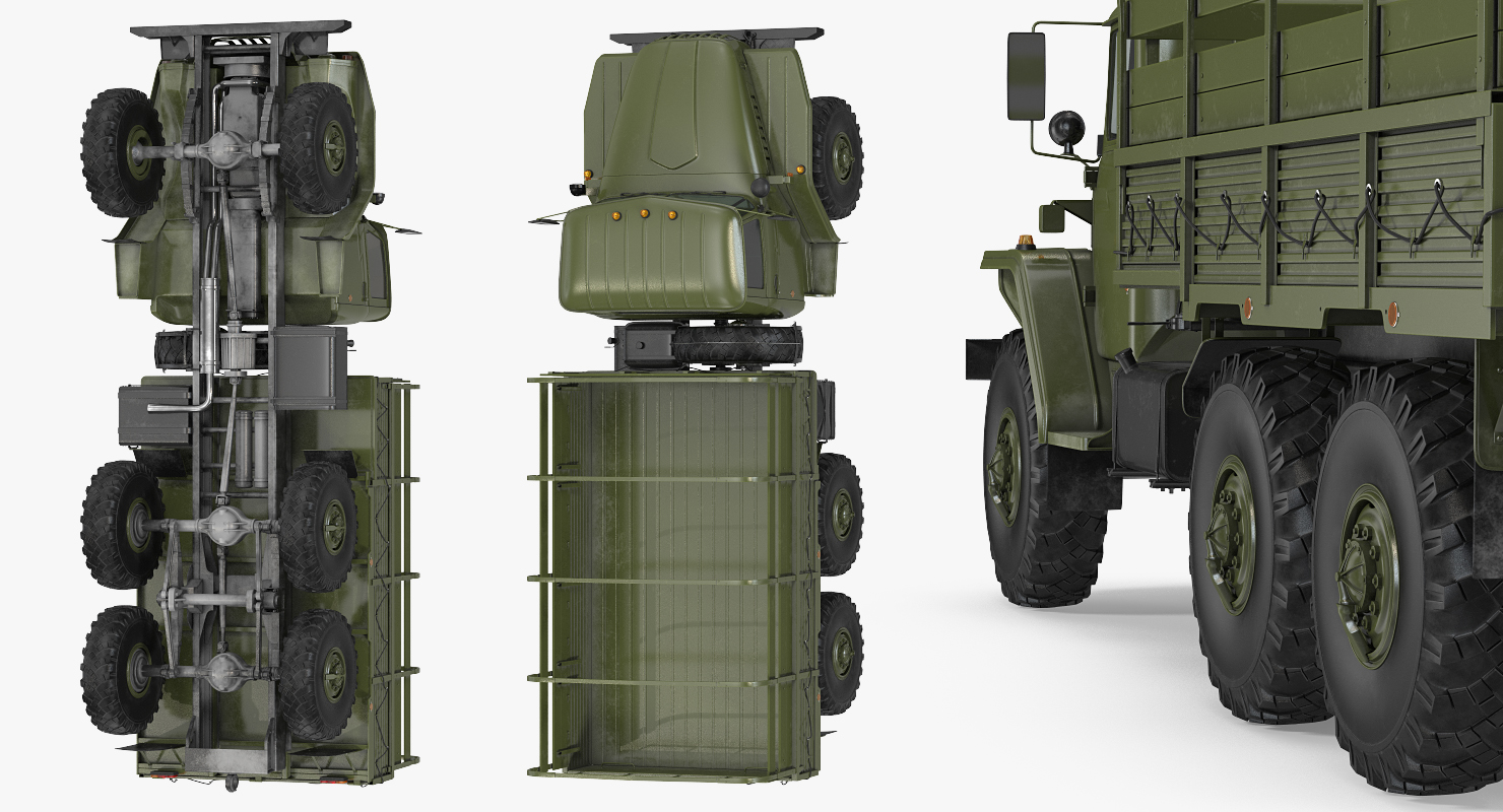 URAL 4320 Truck 6x6 Vehicle Rigged 3D model