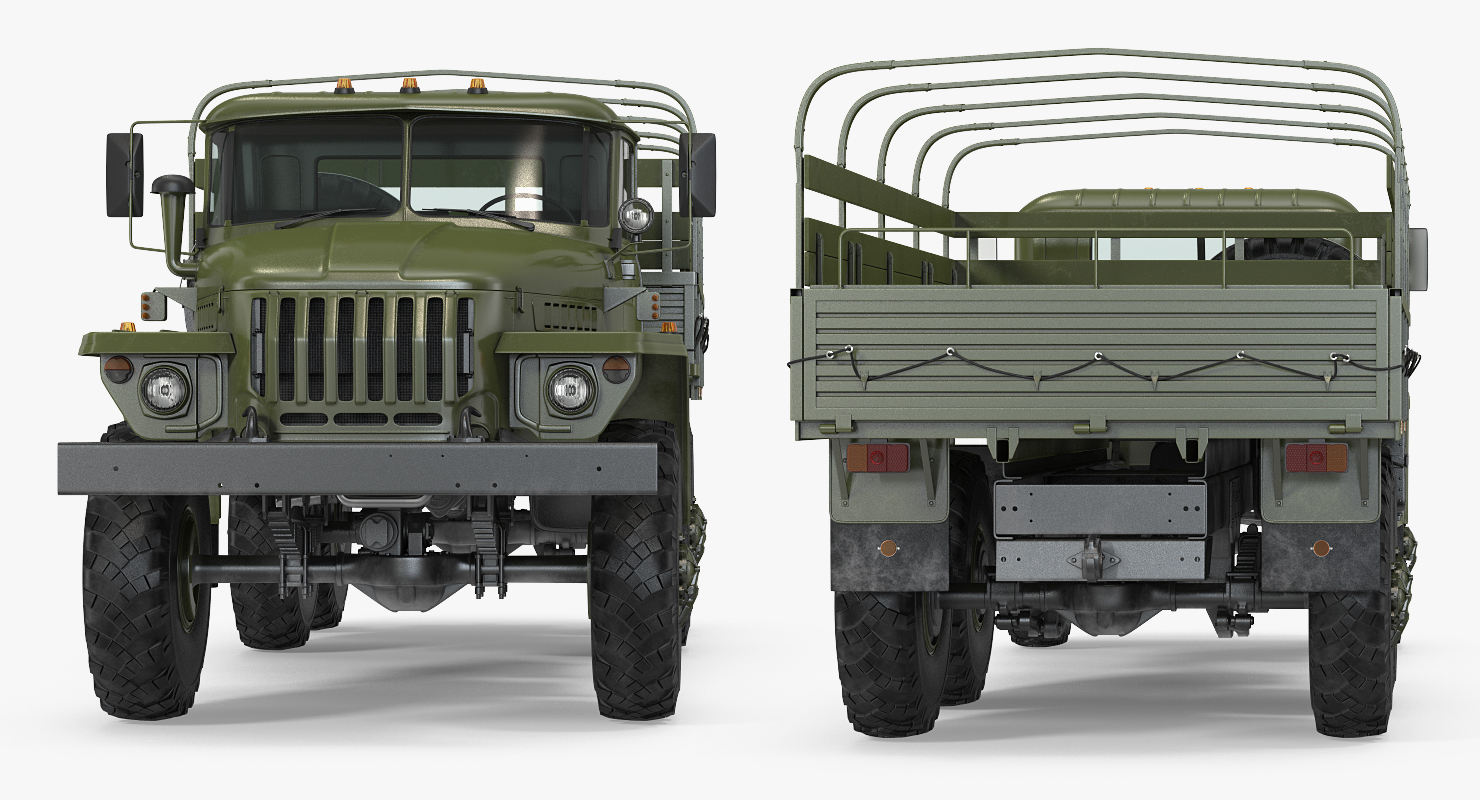 URAL 4320 Truck 6x6 Vehicle Rigged 3D model