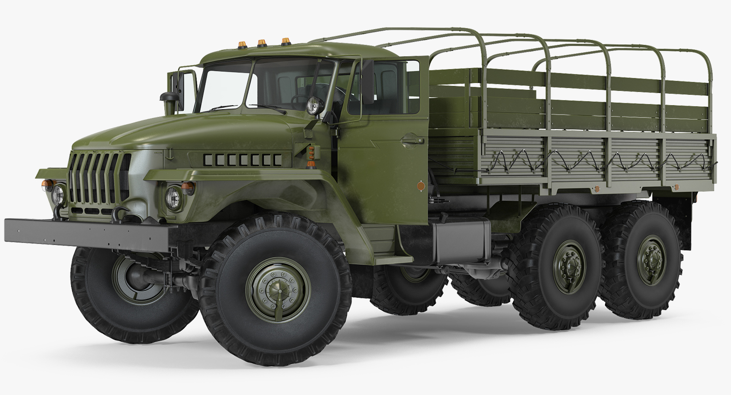 URAL 4320 Truck 6x6 Vehicle Rigged 3D model