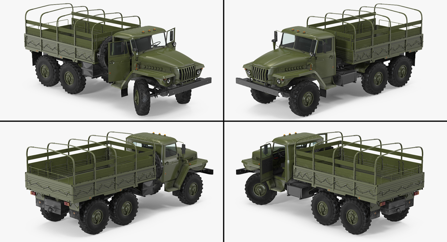 URAL 4320 Truck 6x6 Vehicle Rigged 3D model