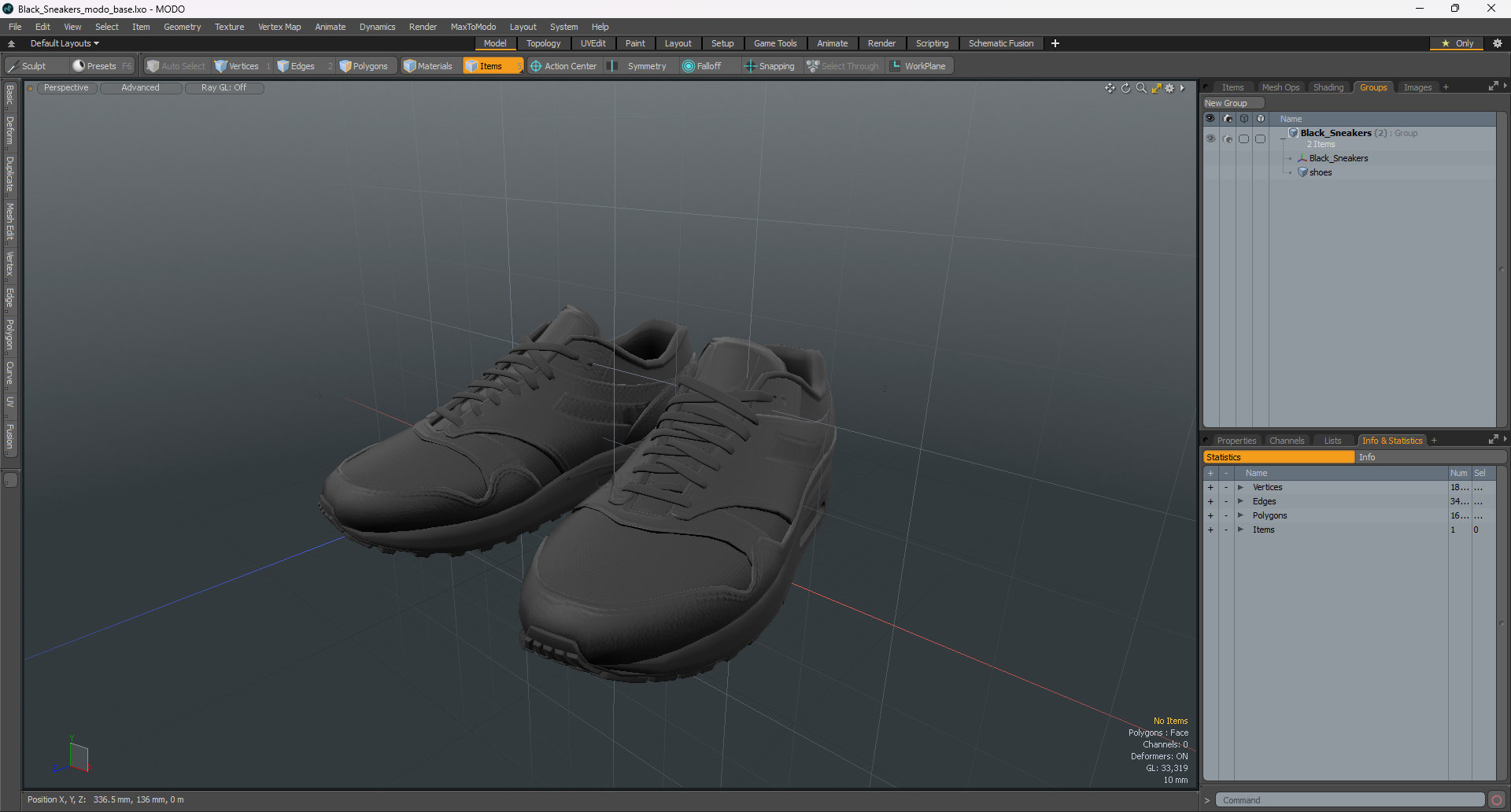 Black Sneakers 3D model