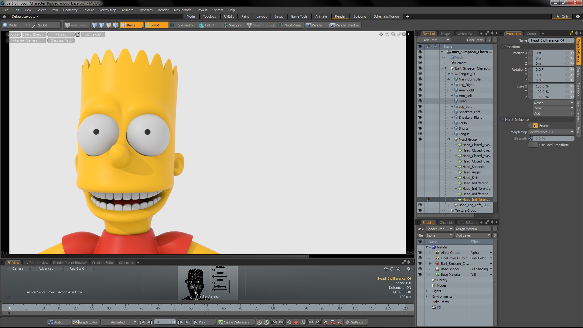 3D Bart Simpson Character Rigged for Modo model