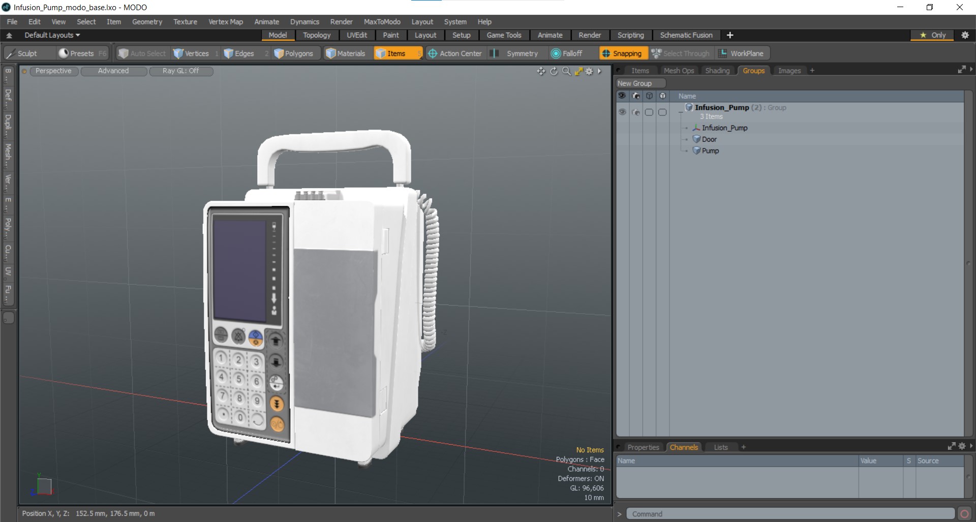 3D Infusion Pump model