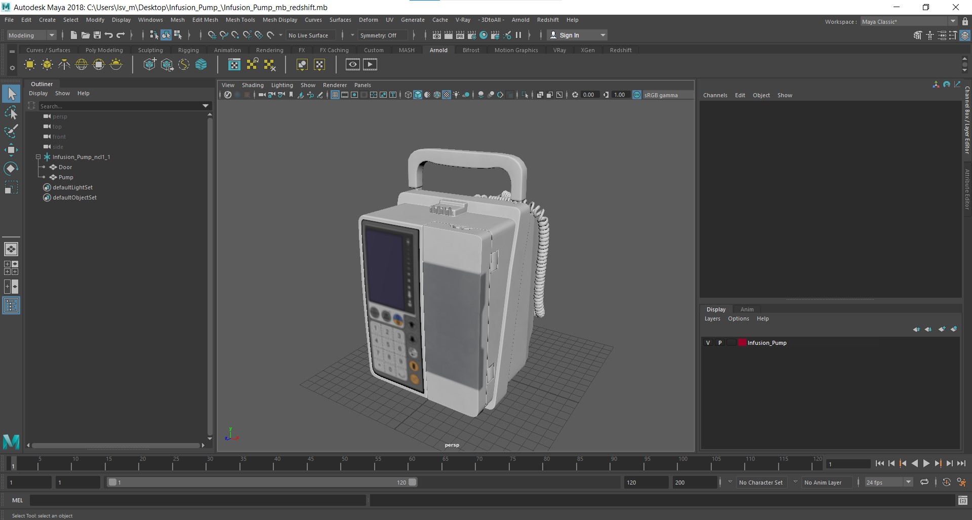 3D Infusion Pump model