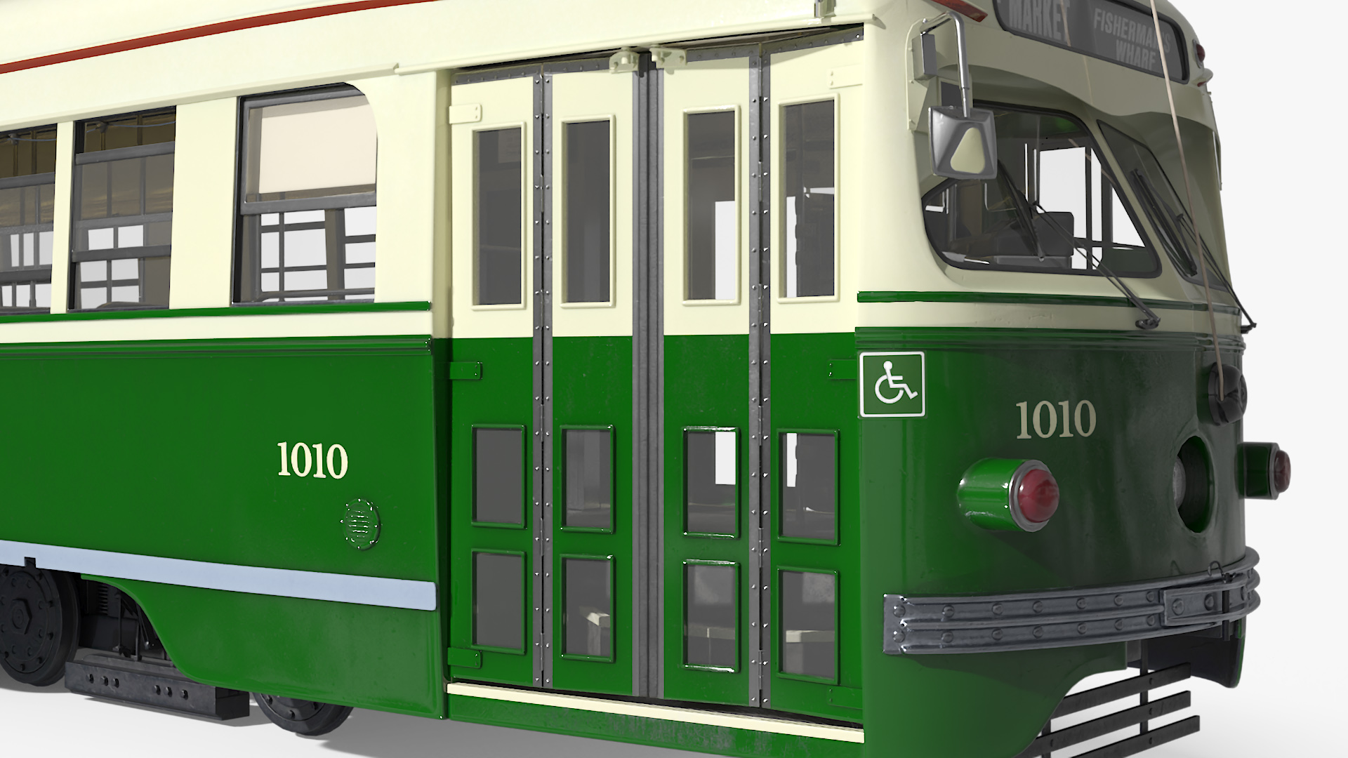 Classic Tram Green Beige 3D model