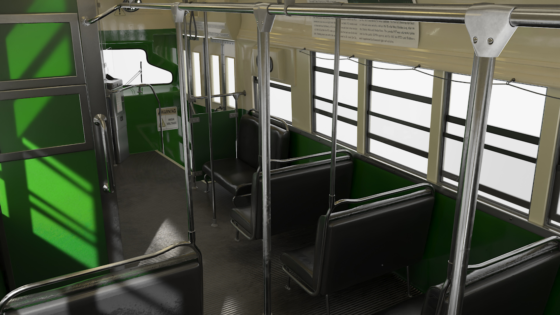 Classic Tram Green Beige 3D model