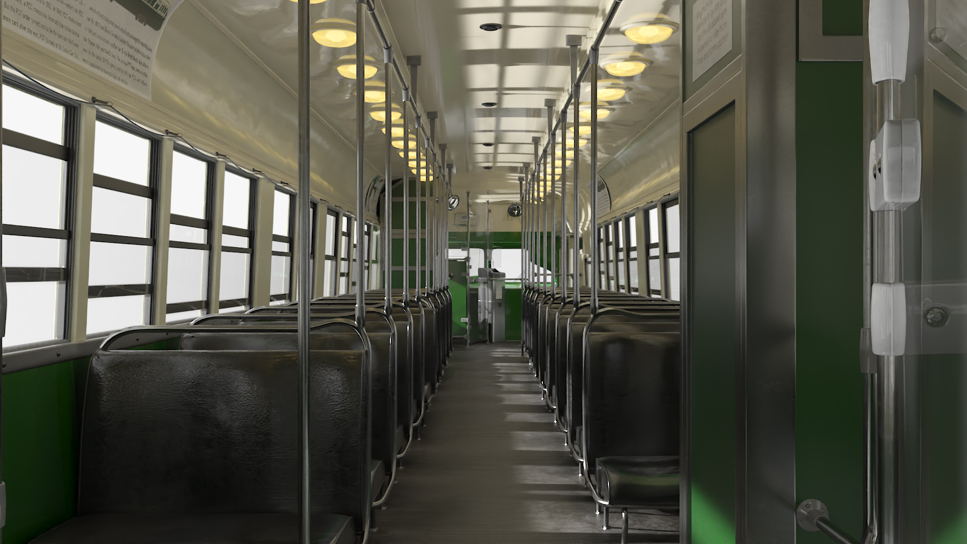 Classic Tram Green Beige 3D model