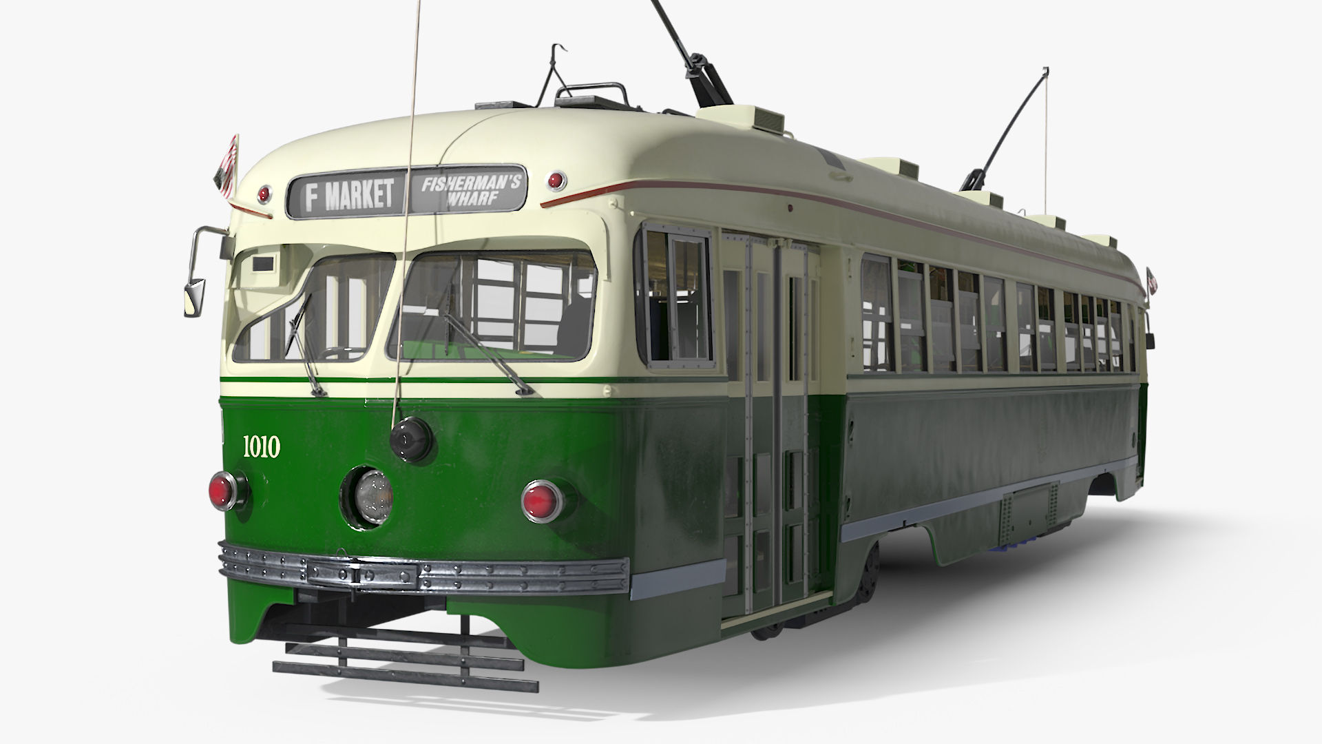 Classic Tram Green Beige 3D model