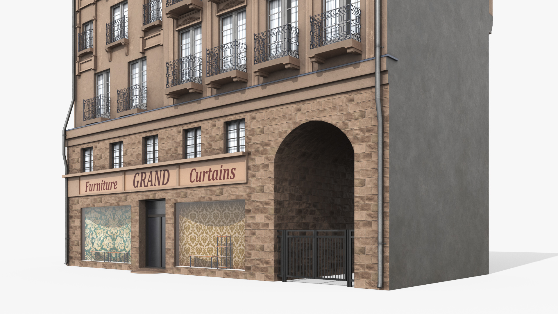 Paris Traditional Building with Archway 3D model