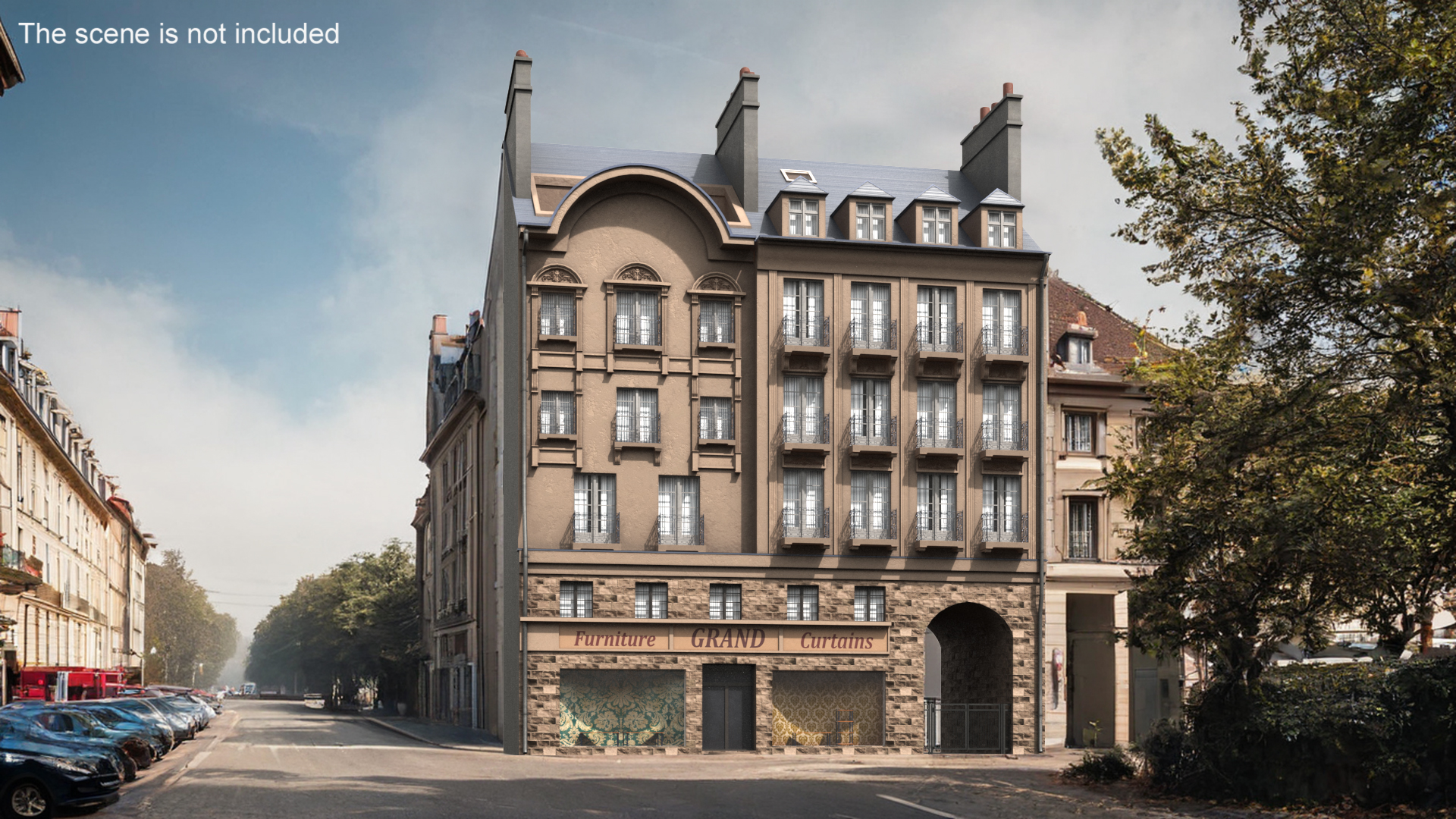 Paris Traditional Building with Archway 3D model